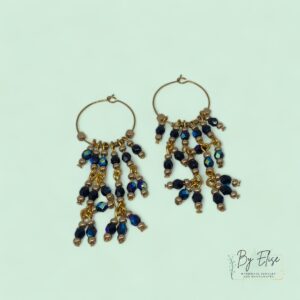 By Elise- oorbellen - facet - blauw