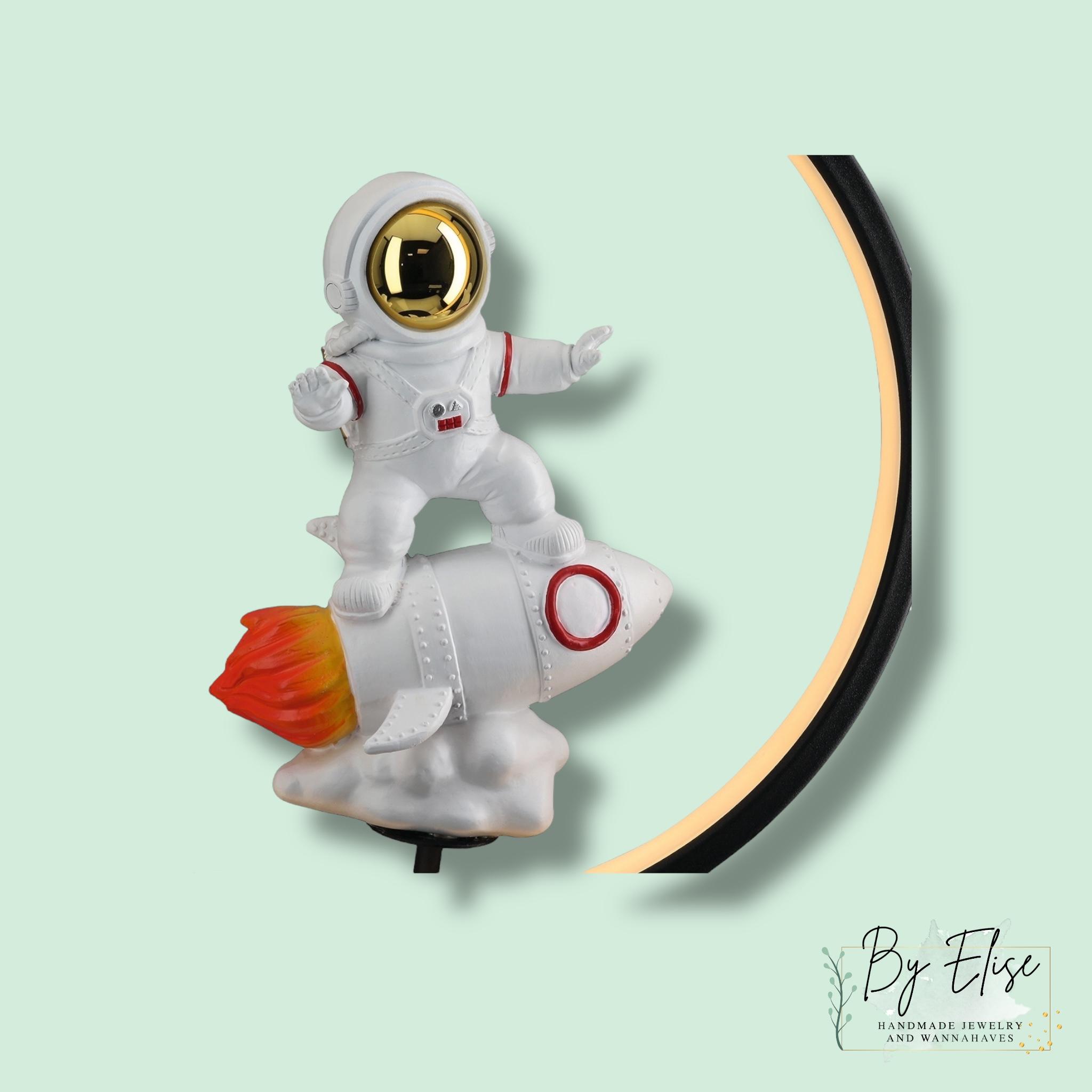 Astronaut Lamp Rocket Gilde - Afbeelding 2